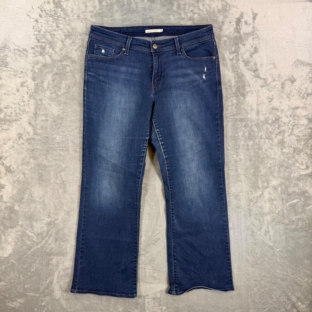 Levi's‎ 529 Curvy Bootcut Jeans Women's Size 33 - 36x30 Dark Blue Distressed